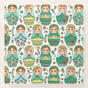 Dessous-de-verre En Verre Dessous de verre en verre de poupées de nidificati