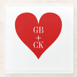 Dessous-de-verre En Verre Dessous de verre en verre des initiales de Lover