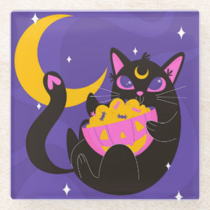 Dessous-de-verre En Verre Dessous de verre en verre d'Halloween