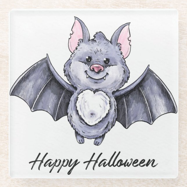 Dessous-de-verre En Verre Dessous de verre en verre d'Halloween (Devant)