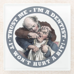 Dessous-de-verre En Verre Dessous de verre en verre d'humour de DENTISTE