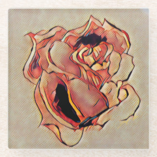 Dessous-de-verre En Verre Dessous de verre en verre d'or rose