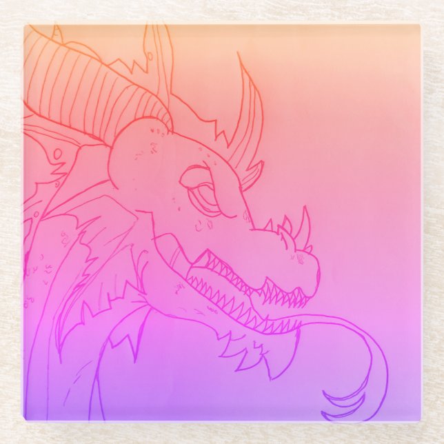 Dessous-de-verre En Verre Dessous de verre en verre Dragon (Devant)