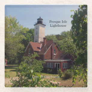 Dessous-de-verre En Verre Dessous de verre en verre Erie du phare de Presque