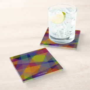 Dessous-de-verre En Verre Dessous de verre en verre géométrique foncé