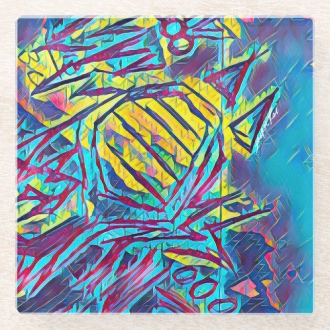 Dessous-de-verre En Verre Dessous de verre en verre haute fréquence (Devant)