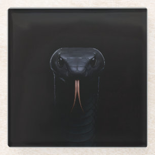 Dessous-de-verre En Verre Dessous de verre en verre Luxe Noir 4, Mamba Noir