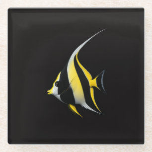 Dessous-de-verre En Verre Dessous de verre en verre Luxe Noir, Poisson-ange 
