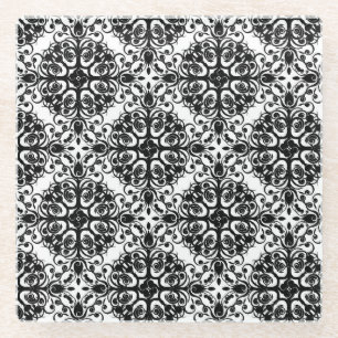 Dessous-de-verre En Verre Dessous de verre en verre/Motif noir et blanc