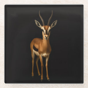 Dessous-de-verre En Verre Dessous de verre en verre noir 4 Luxe, Gazella élé
