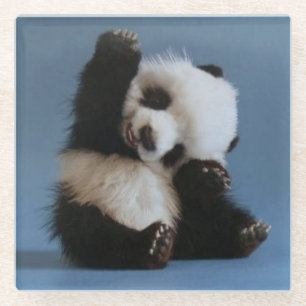 Dessous-de-verre En Verre Dessous de verre en verre/ours de panda bébé