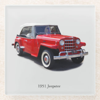 Dessous-de-verre En Verre dessous de verre en verre remonté Jeepster 1951