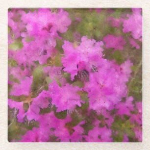 Dessous-de-verre En Verre Dessous de verre en verre Rhododendrons violets