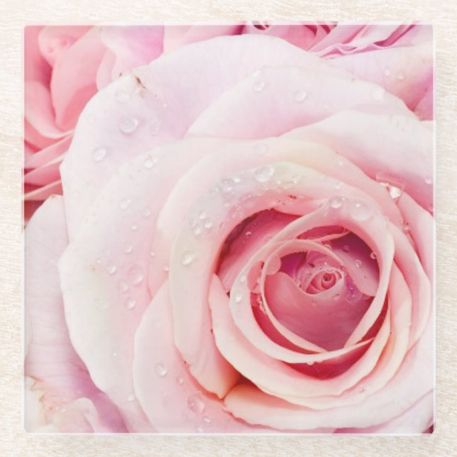 Dessous-de-verre En Verre Dessous de verre en verre rose (Devant)