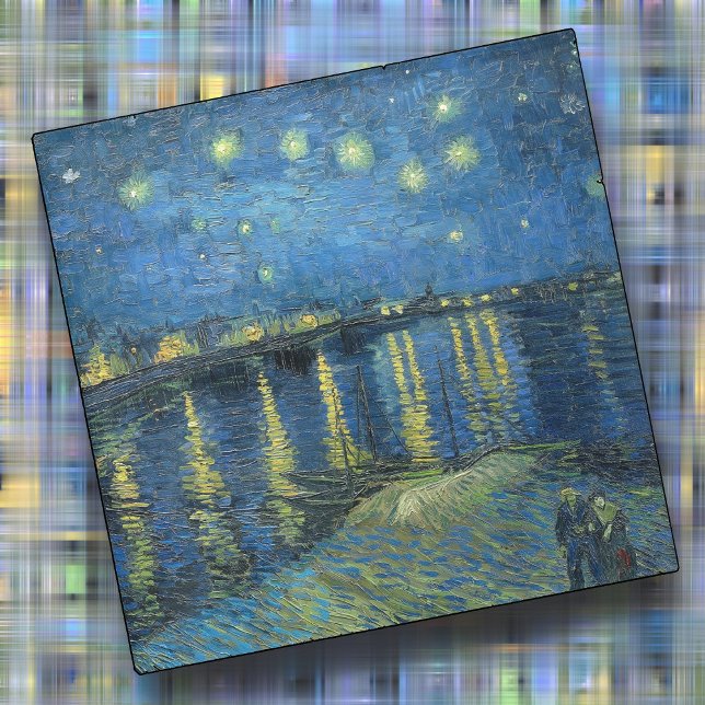 Dessous-de-verre En Verre Dessous de verre en verre - "Starry Night Rhone" - (Créateur téléchargé)