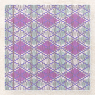 DESSOUS-DE-VERRE EN VERRE DESSOUS DE VERRE EN VERRÉ TRESSÉ ARGYLE LILAS