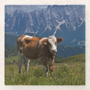 Dessous-de-verre En Verre Dessous de verre en verre vache alpine