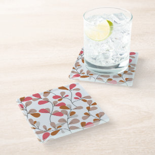 Dessous-de-verre En Verre Dessous de verre Feuille moderne Pastel