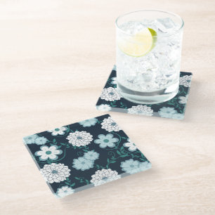 Dessous-de-verre En Verre Dessous de verre floral élégant moderne