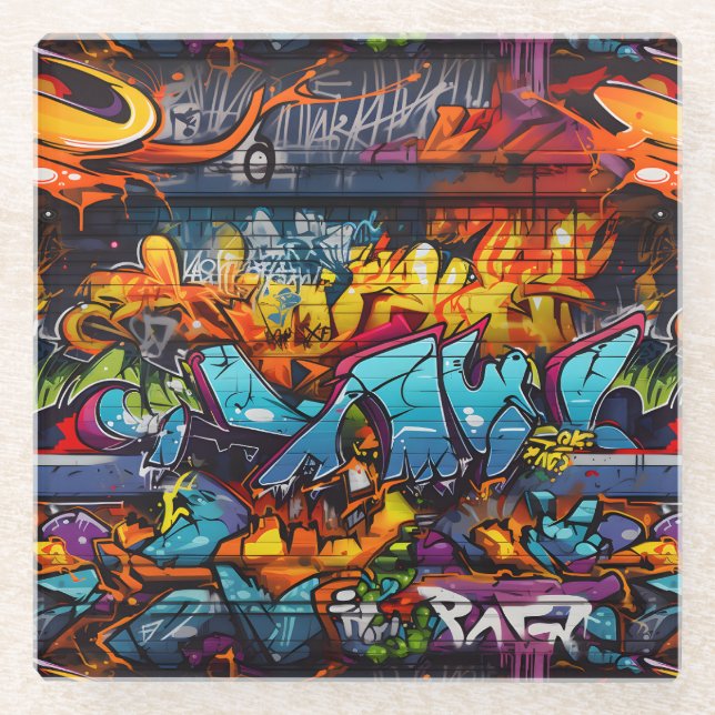 Dessous-de-verre En Verre Dessous de verre Graffiti (Devant)