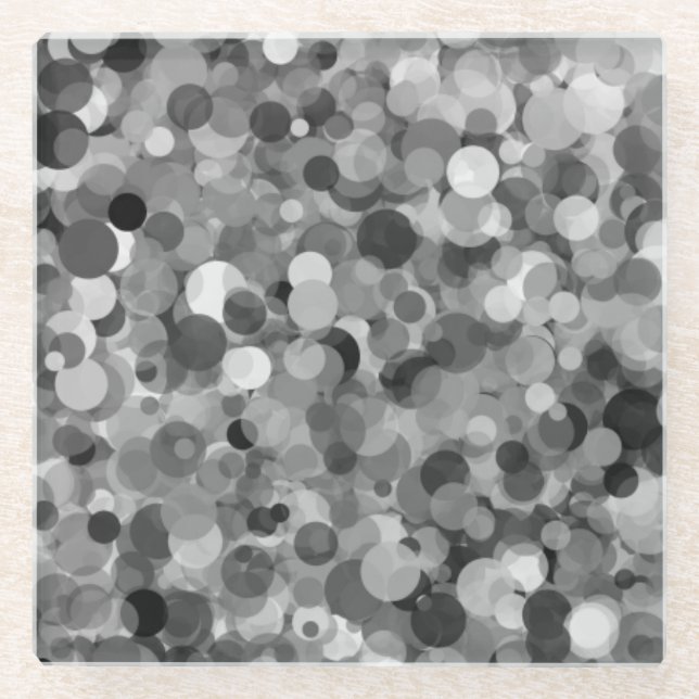 Dessous-de-verre En Verre Dessous de verre gris en verre de point (Devant)