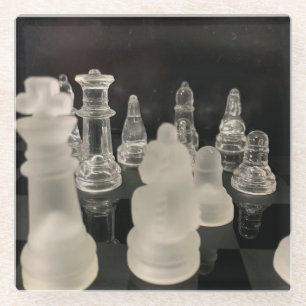 Dessous-de-verre En Verre Dessous de verre image d'échecs.