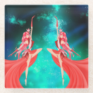 Dessous-de-verre En Verre Dessous de verre La danse éternelle de la vie