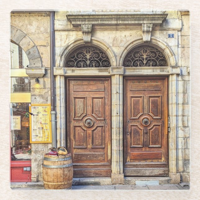 Dessous-de-verre En Verre Dessous de verre Lyon Portes (Devant)