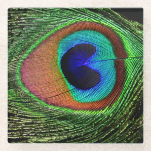 Dessous-de-verre En Verre Dessous de verre Paon Yeux