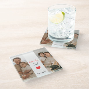 Dessous-de-verre En Verre Dessous de verre papa personnalisé   Cadeau fête d