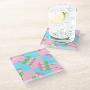 Dessous-de-verre En Verre Dessous de verre Pastel Pink À damiers Dango