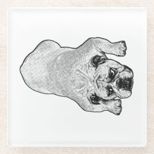 Dessous-de-verre En Verre Dessous de verre pour table calme Bulldog