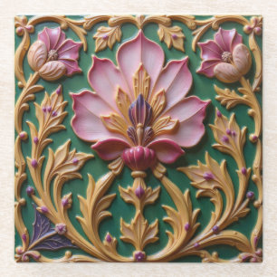 Dessous-de-verre En Verre Dessous de verre rose Lotus