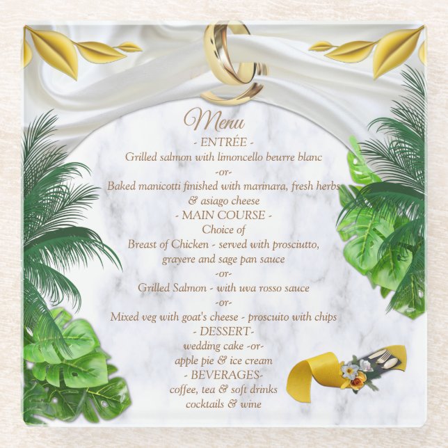 Dessous-de-verre En Verre Dessous de verre tropicaux romantiques (Devant)