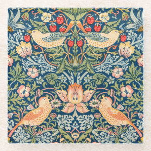 DESSOUS-DE-VERRE EN VERRE DESSOUS-DE-VERRES: WILLIAM MORRIS : STRAWBERRY THE