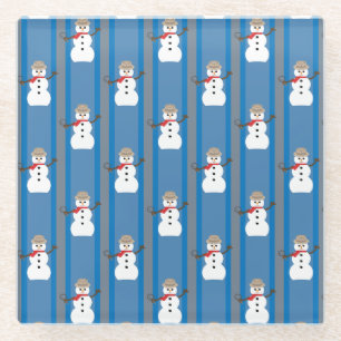 Dessous-de-verre En Verre Détective de Snowman amusante et fantaisiste
