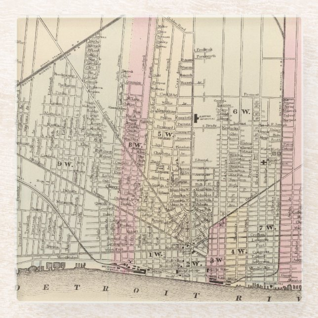 Dessous-de-verre En Verre Detroit (Devant)