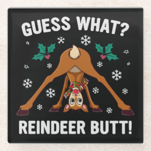 Dessous-de-verre En Verre Devinez Quelle Blague de Noël sur le Derrière de R