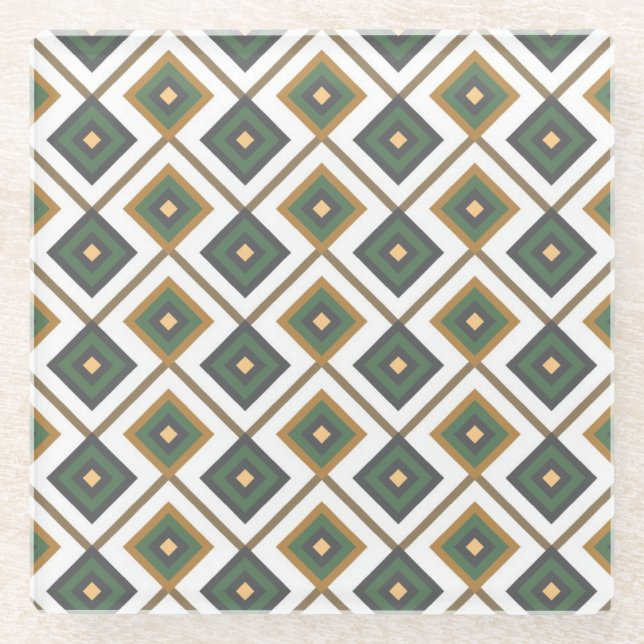 Dessous-de-verre En Verre Diamante en vert (Devant)