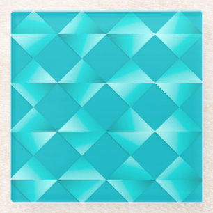 Dessous-de-verre En Verre Diamants satinés du milieu du siècle - turquoise &