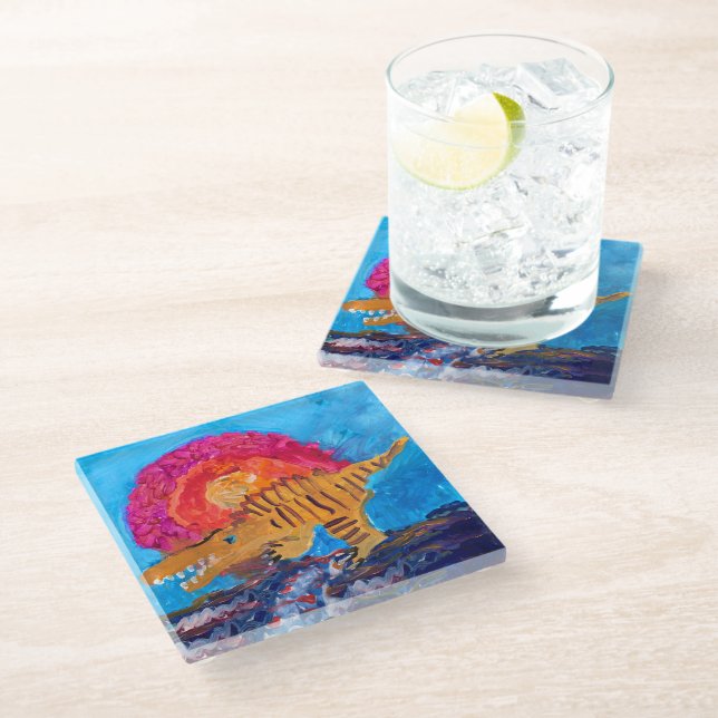 Dessous-de-verre En Verre Dinosaure (Incliné)