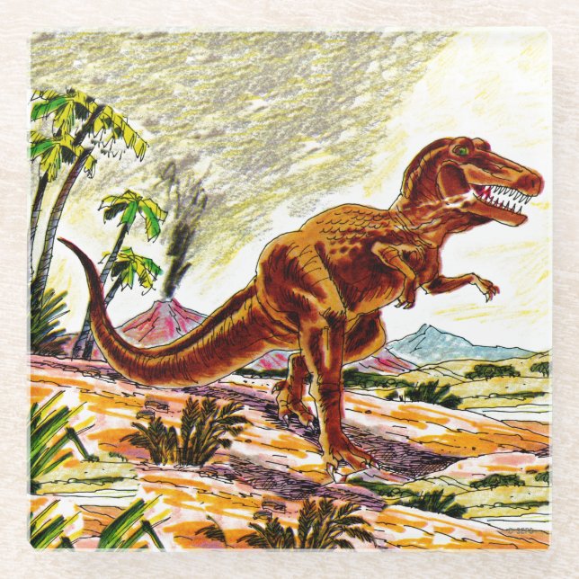 Dessous-de-verre En Verre Dinosaure de Rex de Tyrannosaurus (Devant)
