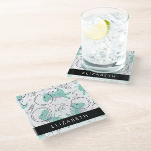 Dessous-de-verre En Verre Dinosaures Spatiaux, Dinosaures Mignons, Étoiles,