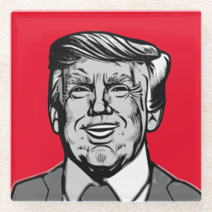 DESSOUS-DE-VERRE EN VERRE DONALD TRUMP