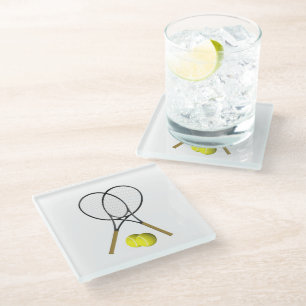 Dessous-de-verre En Verre Double Tennis Sport Thème
