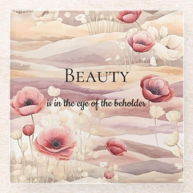 Dessous-de-verre En Verre Douce Robe de Mariée Florale Bourguignonne (Devant)