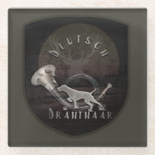 Dessous-de-verre En Verre Drahthaar T-Shirt Trucker Chapeau Porte - clé café