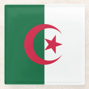Dessous-de-verre En Verre Drapeau Algérie