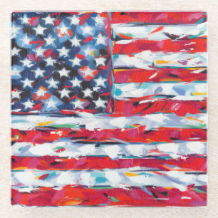 Dessous-de-verre En Verre Drapeau américain