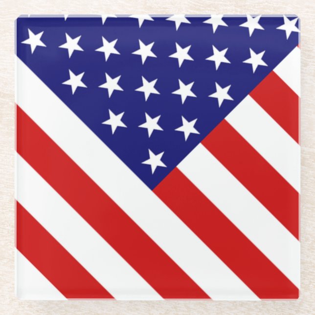 Dessous-de-verre En Verre Drapeau américain (Devant)